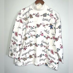 Women’s Vintage Mock Neck Christmas Holiday Sweatshirt Sz XL